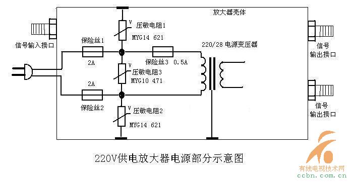 220V供电放大器电源部分示意图.JPG